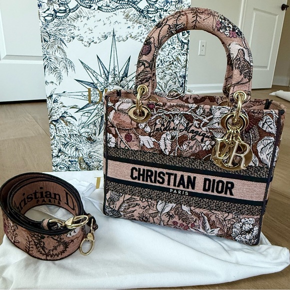 Dior Handbags - Dior Medium Lady D-Lite in Jardin Magique in Pink